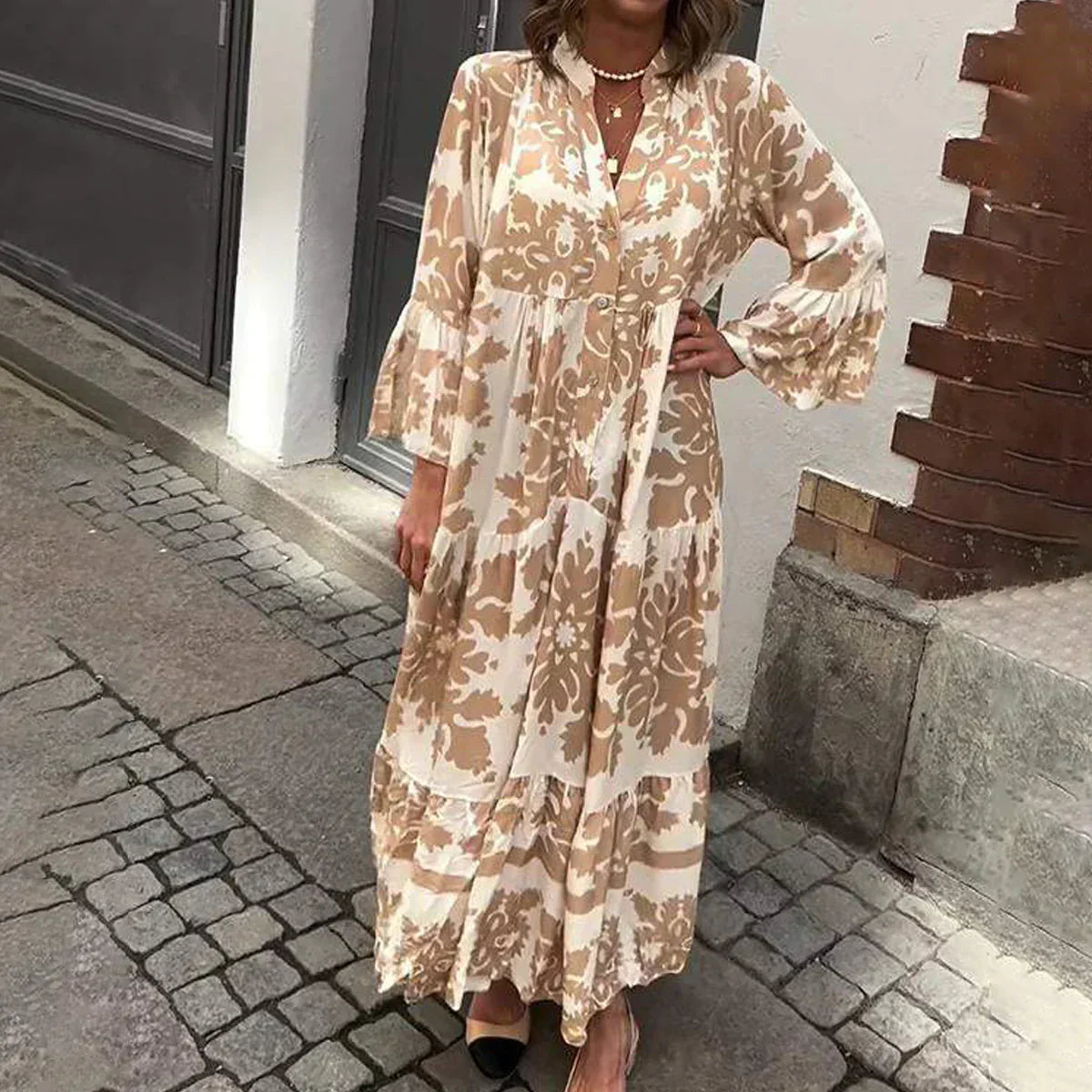 Avielle | Divatos, nyomtatott boho maxi ruha