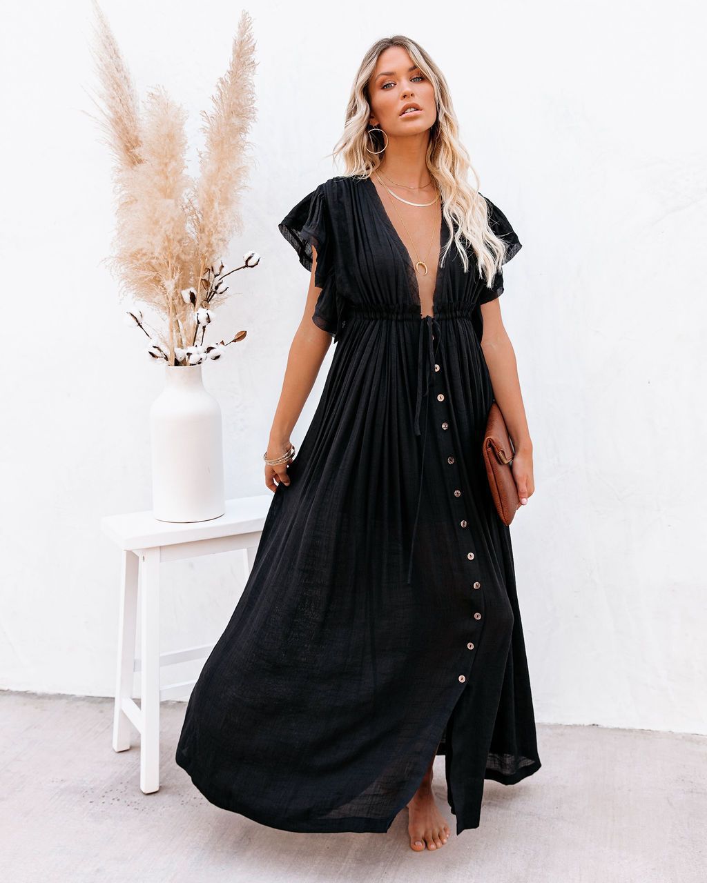 Audra | Boho V-nyakú kimonó strandruha