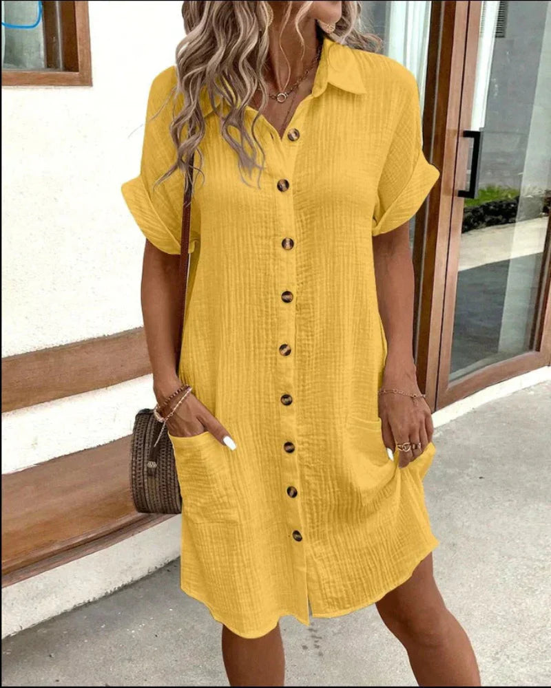 Hailey | Női retro pamut-lenvászon ingruha