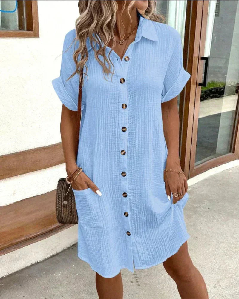 Hailey | Női retro pamut-lenvászon ingruha