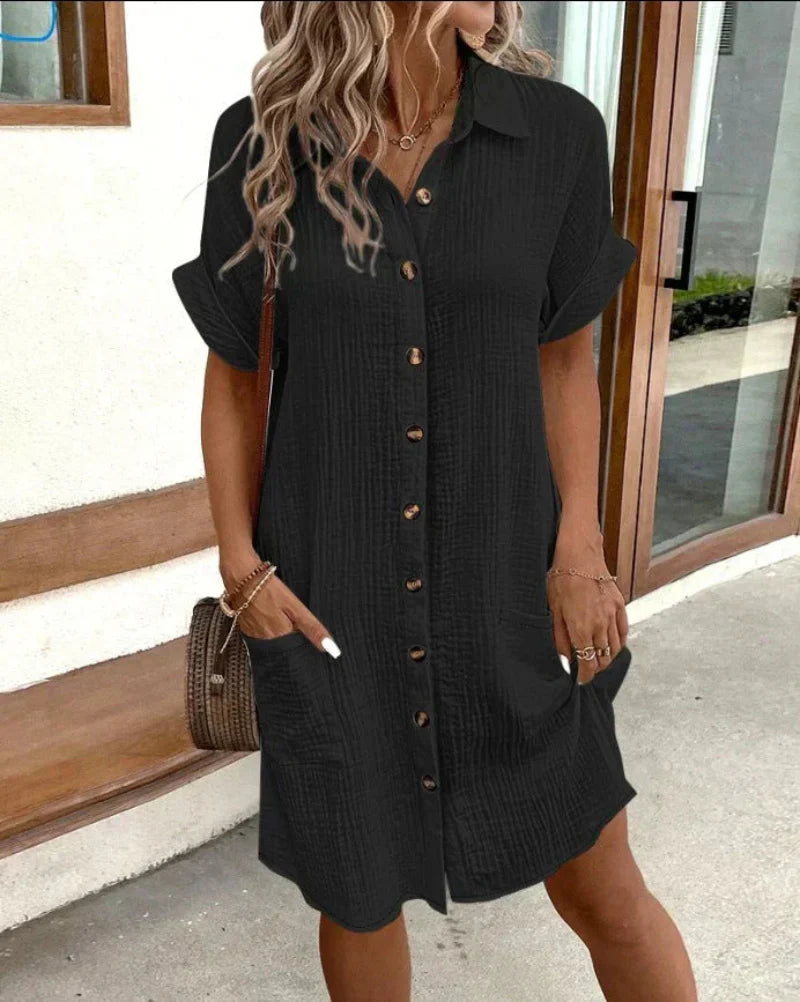 Hailey | Női retro pamut-lenvászon ingruha